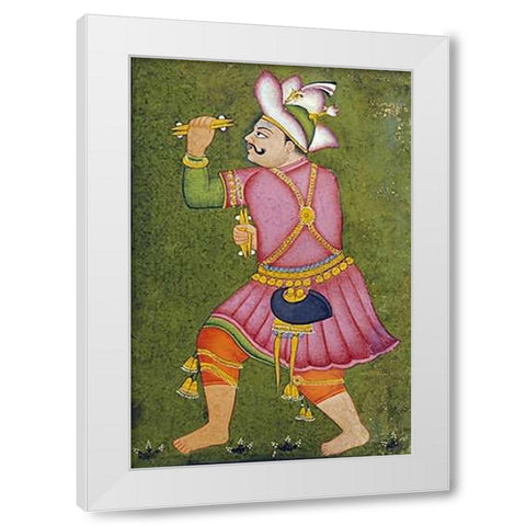 Portrait of a Jester White Modern Wood Framed Art Print by Bundi