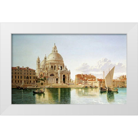 The Santa Maria Della Salute, Venice White Modern Wood Framed Art Print by Burnett, William Hickling