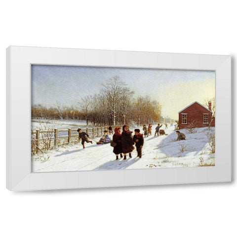 Schools Out White Modern Wood Framed Art Print by Carr, Samuel S.