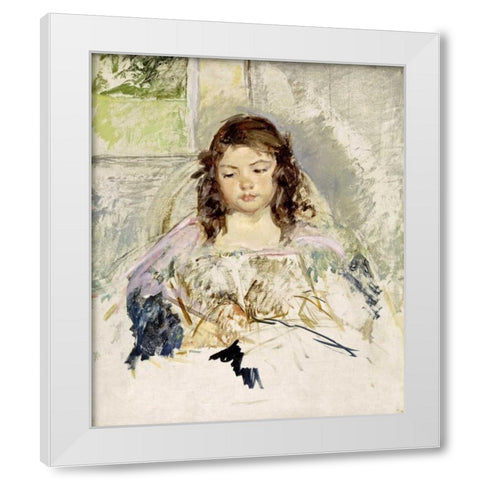 Sketch For Francois White Modern Wood Framed Art Print by Cassatt, Mary