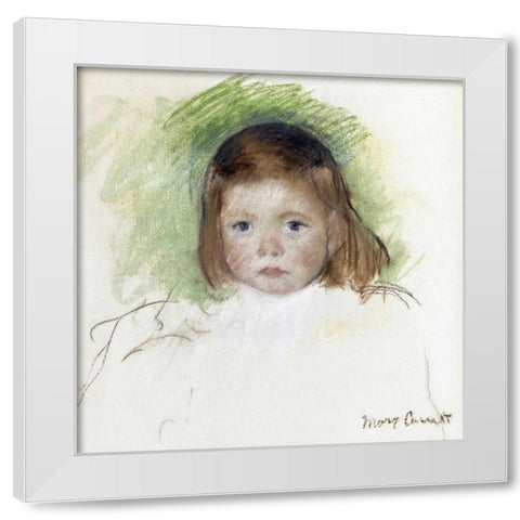 Portrait of Ellen Mary Cassatt White Modern Wood Framed Art Print by Cassatt, Mary