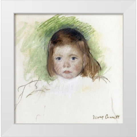 Portrait of Ellen Mary Cassatt White Modern Wood Framed Art Print by Cassatt, Mary