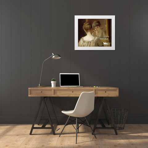 The Coquette White Modern Wood Framed Art Print by Champney, James Wells