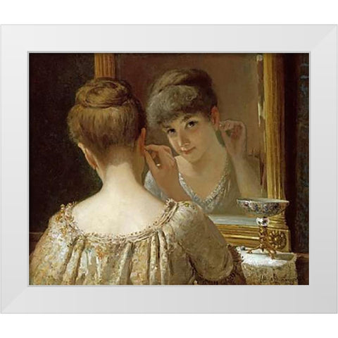The Coquette White Modern Wood Framed Art Print by Champney, James Wells