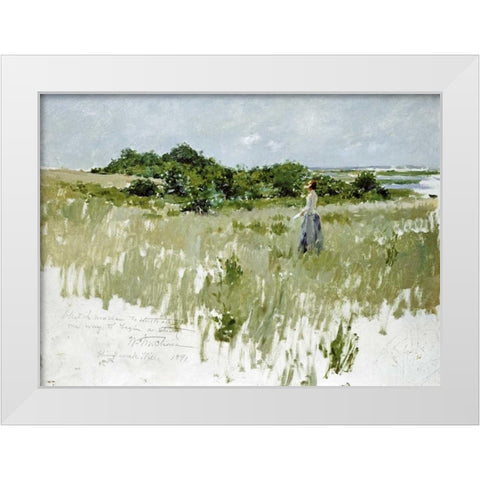 Shinnecock Hills White Modern Wood Framed Art Print by Chase, William Merritt