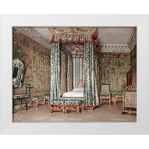 The Venetian Ambassadors Room, Knole White Modern Wood Framed Art Print by Clacy, Ellen