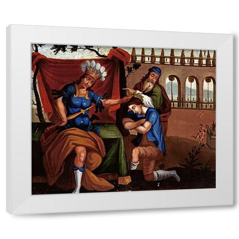 The Temple of Jupiter at Olympia. The Wonders of The Ancient World White Modern Wood Framed Art Print by School, Cuzco