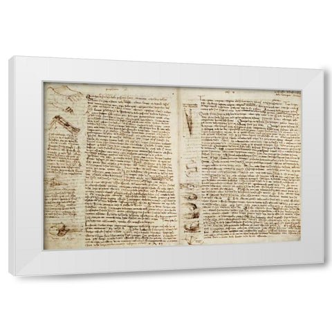 The Codex Hammer White Modern Wood Framed Art Print by Da Vinci, Leonardo