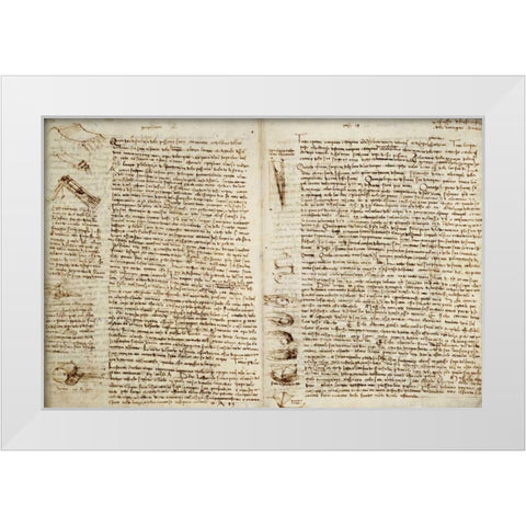 The Codex Hammer White Modern Wood Framed Art Print by Da Vinci, Leonardo