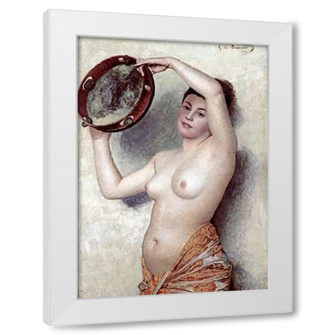 The Dancer White Modern Wood Framed Art Print by De Dramard, Georges