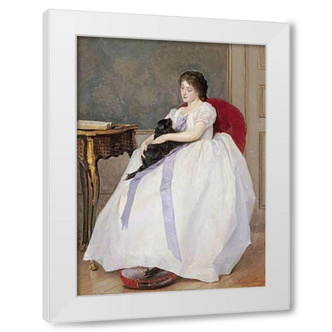 The Confidante White Modern Wood Framed Art Print by De Jonghe, Gustave