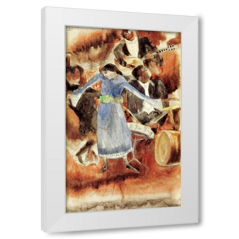 The Jazz Singer White Modern Wood Framed Art Print by Demuth, Charles