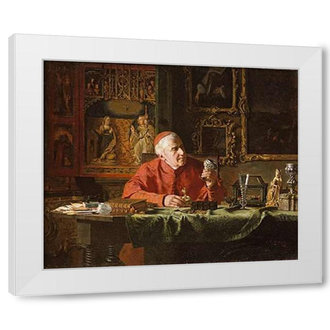 The Cardinals Treasures White Modern Wood Framed Art Print by Eldridge, E.C