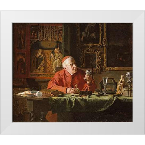 The Cardinals Treasures White Modern Wood Framed Art Print by Eldridge, E.C