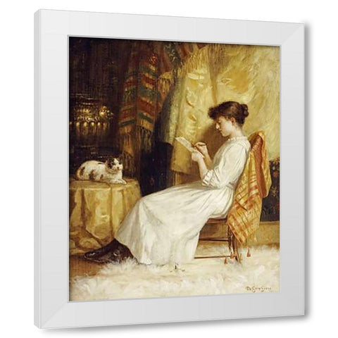 The Artist and Her Model White Modern Wood Framed Art Print by Evans, De Scott