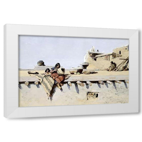 Painting Pots White Modern Wood Framed Art Print by Farny, Henry