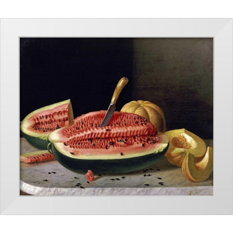 Ripe Melons White Modern Wood Framed Art Print by Francis, John F.