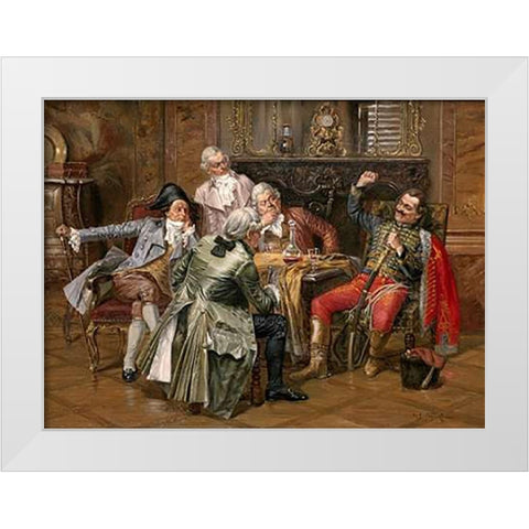 A Good Story White Modern Wood Framed Art Print by Franke, Albert Joseph