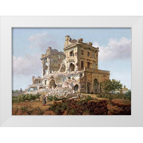Villa Del Vascello, Al Gianicolo, Roma White Modern Wood Framed Art Print by French School