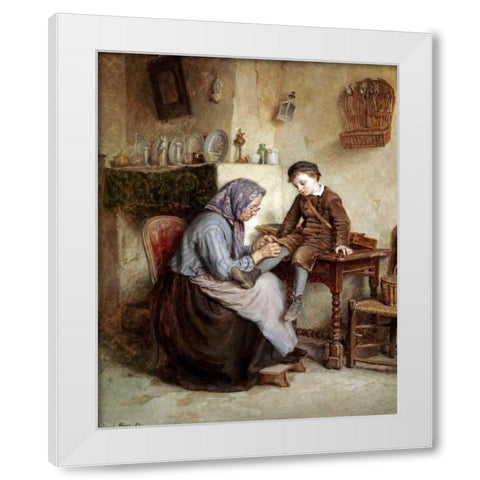 Worn Through White Modern Wood Framed Art Print by Frere, Edouard