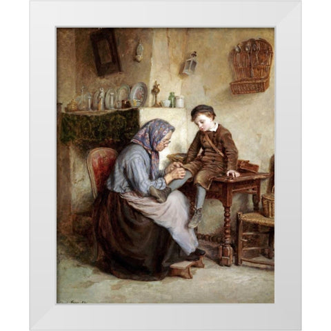 Worn Through White Modern Wood Framed Art Print by Frere, Edouard