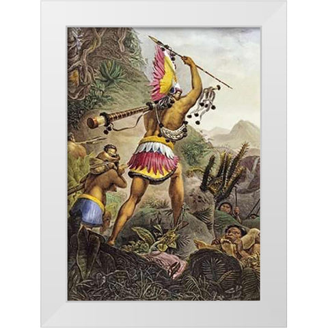 The Signal For The Retreat White Modern Wood Framed Art Print by Freres, Firmin Didot