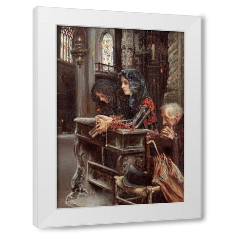 Interior of Seville Cathedral White Modern Wood Framed Art Print by Arnosa, Jose Gallegos
