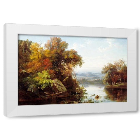 Indian Summer White Modern Wood Framed Art Print by Gignoux, Francois Regis