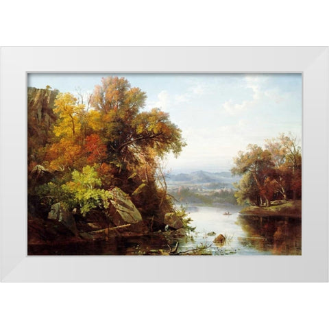 Indian Summer White Modern Wood Framed Art Print by Gignoux, Francois Regis