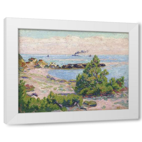 Saint Palais, Pointe De La Perriere White Modern Wood Framed Art Print by Guillaumin, Armand