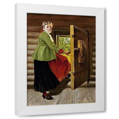 A Dalecarlian Beauty White Modern Wood Framed Art Print by Hagborg, August