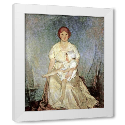 Motherhood Triumphant White Modern Wood Framed Art Print by Hawthorne, Charles Webster