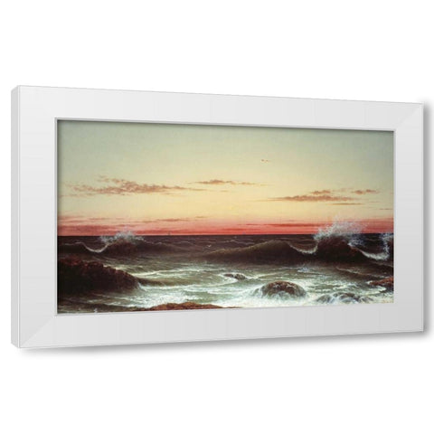 Sunset White Modern Wood Framed Art Print by Heade, Martin Johnson