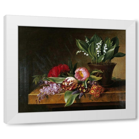 Lily of The Valley White Modern Wood Framed Art Print by Hellesen, Hanne