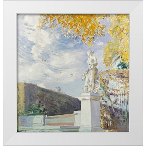 A Statue of Venus In The Garden of Versailles White Modern Wood Framed Art Print by Helleu, Paul Cesar