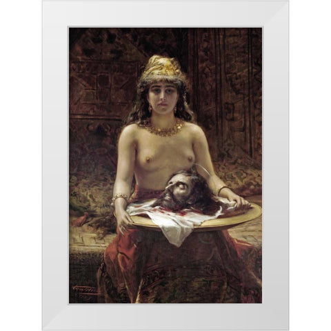 Salome White Modern Wood Framed Art Print by Herbo, Leon