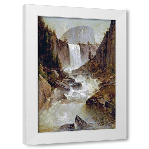 Vernal Falls, Yosemite White Modern Wood Framed Art Print by Hill, Thomas