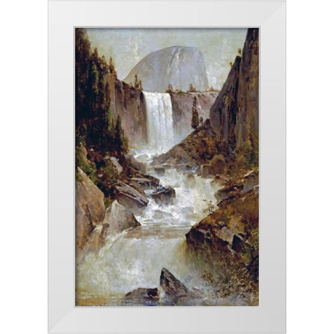 Vernal Falls, Yosemite White Modern Wood Framed Art Print by Hill, Thomas