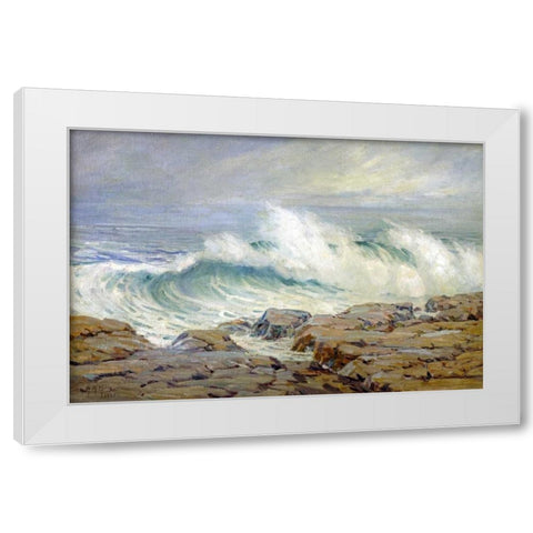Breaking Wave White Modern Wood Framed Art Print by Hills, Anna Althea