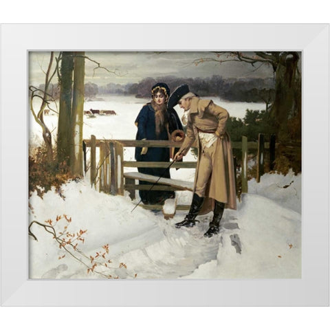 The Lovers Vows White Modern Wood Framed Art Print by Holyoake, William