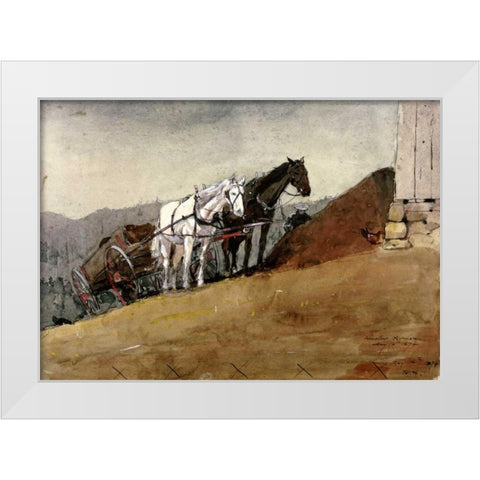 The Hill Top Barn - Houghton Farm White Modern Wood Framed Art Print by Homer, Winslow