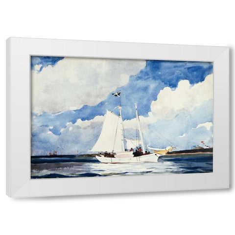 Fishing Schooner, Nassau White Modern Wood Framed Art Print by Homer, Winslow