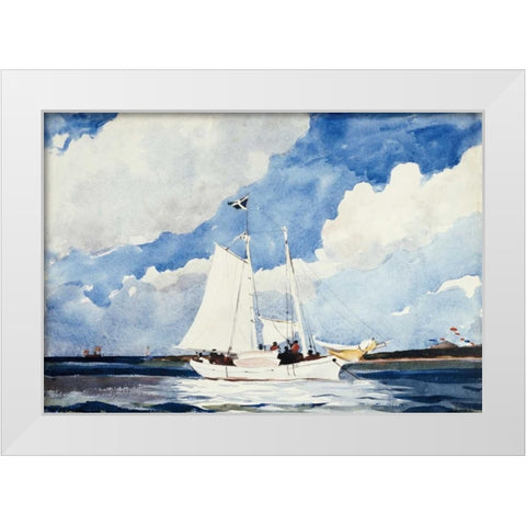 Fishing Schooner, Nassau White Modern Wood Framed Art Print by Homer, Winslow