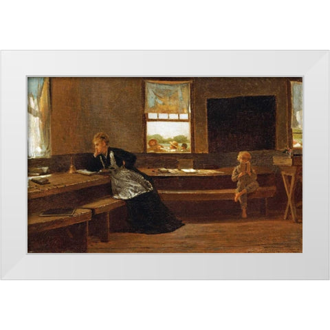 The Noon Recess White Modern Wood Framed Art Print by Homer, Winslow