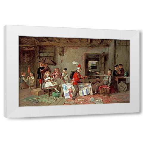 Ivanhoe White Modern Wood Framed Art Print by Hunt, Charles