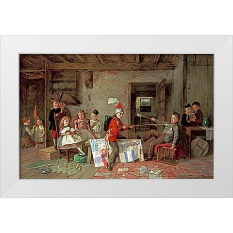 Ivanhoe White Modern Wood Framed Art Print by Hunt, Charles