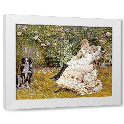 Pleasant Hours White Modern Wood Framed Art Print by Johnson, Edward Killingworth