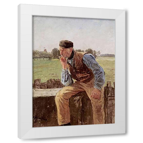 A Dutch Peasant White Modern Wood Framed Art Print by Kallmorgen, Friedrich