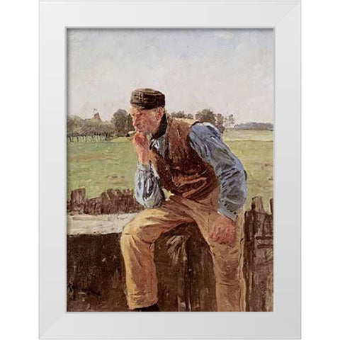 A Dutch Peasant White Modern Wood Framed Art Print by Kallmorgen, Friedrich