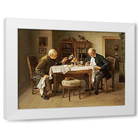 War Time Reminiscences White Modern Wood Framed Art Print by Kaufman, Isidor